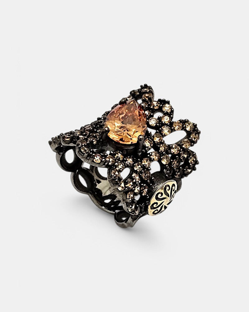 Anillo plata y circonitas