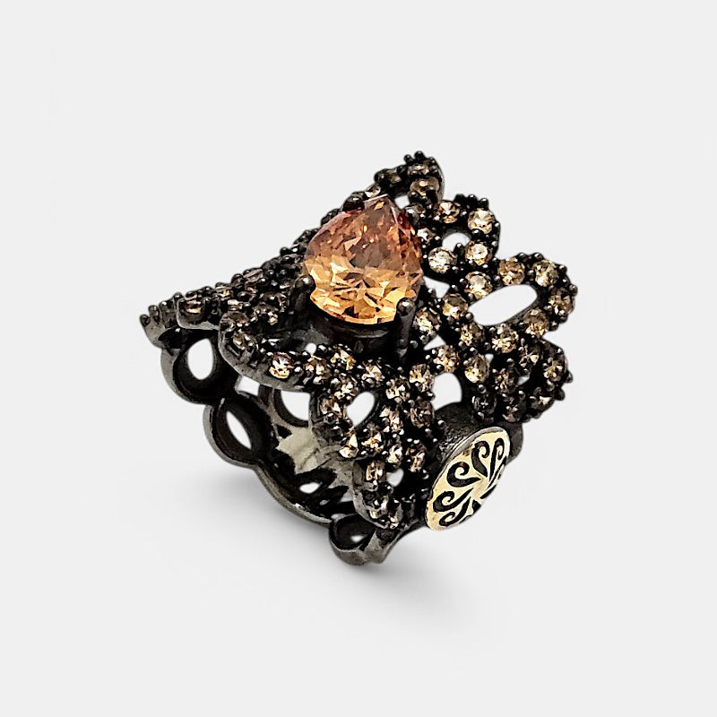 Anillo plata y circonitas