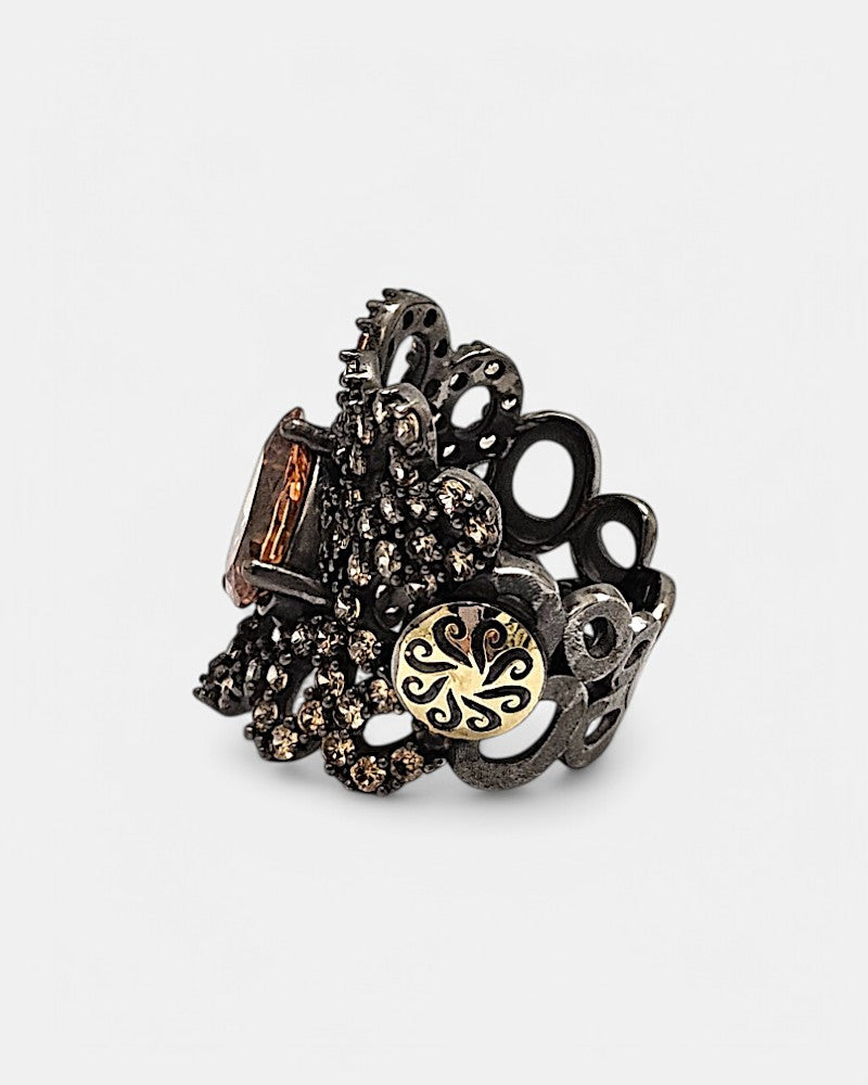 Anillo plata y circonitas