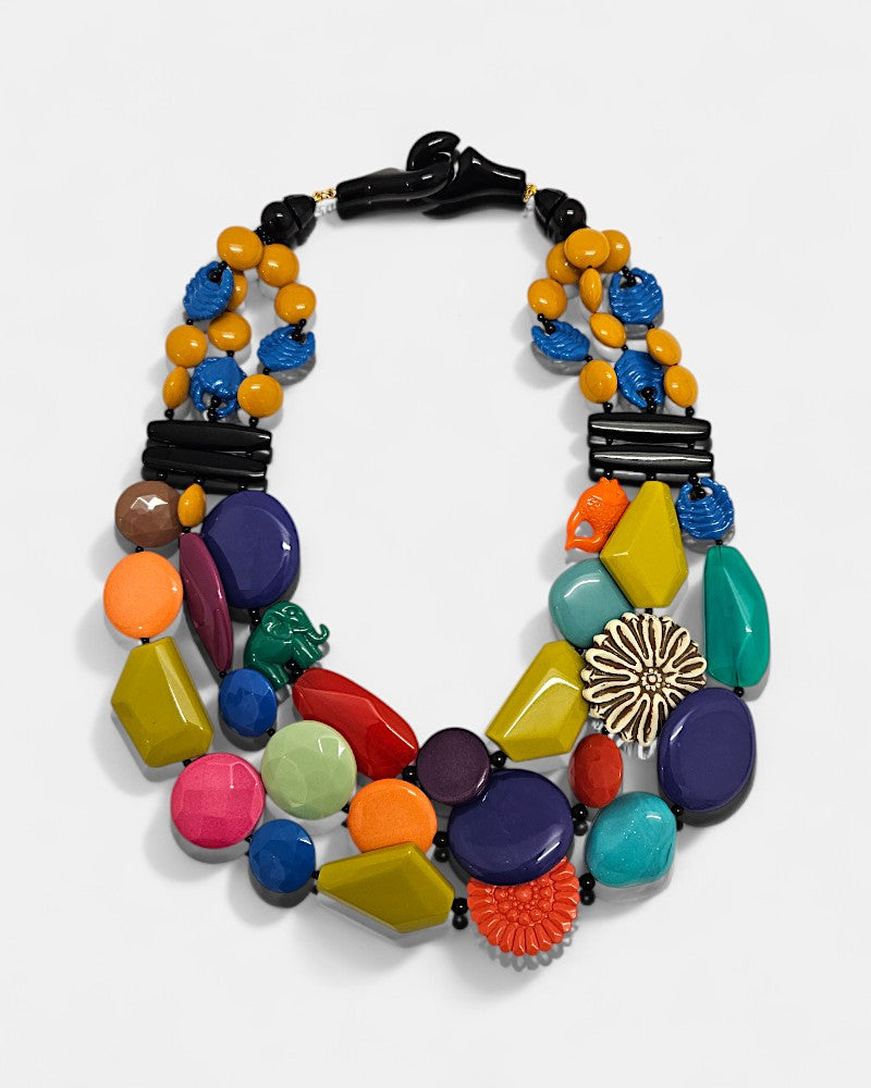 Collar corto artesanal Bella multicolor