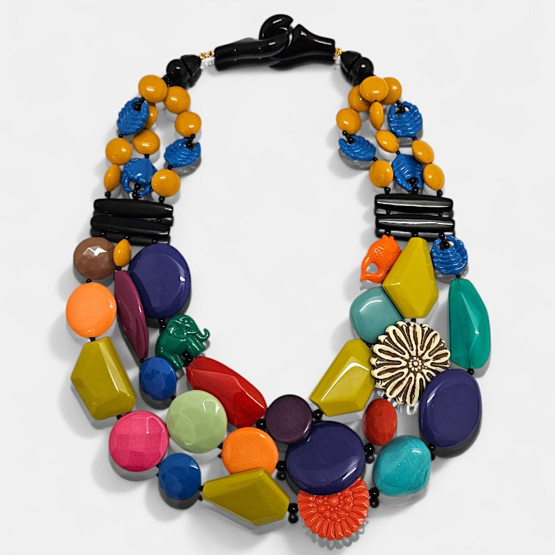 Collar corto artesanal Bella multicolor