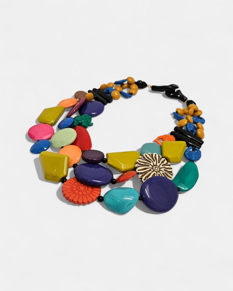 Collar corto artesanal Bella multicolor