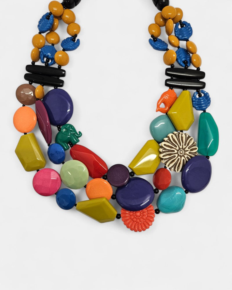 Collar corto artesanal Bella multicolor