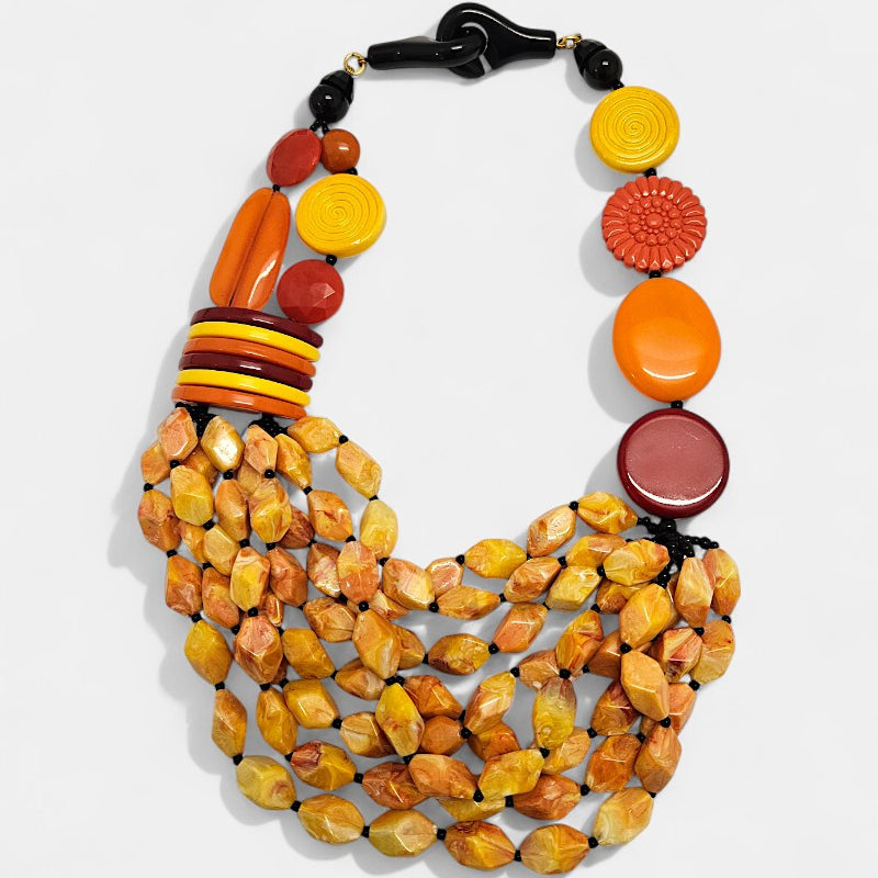 Collar artesanal Roxanne naranja