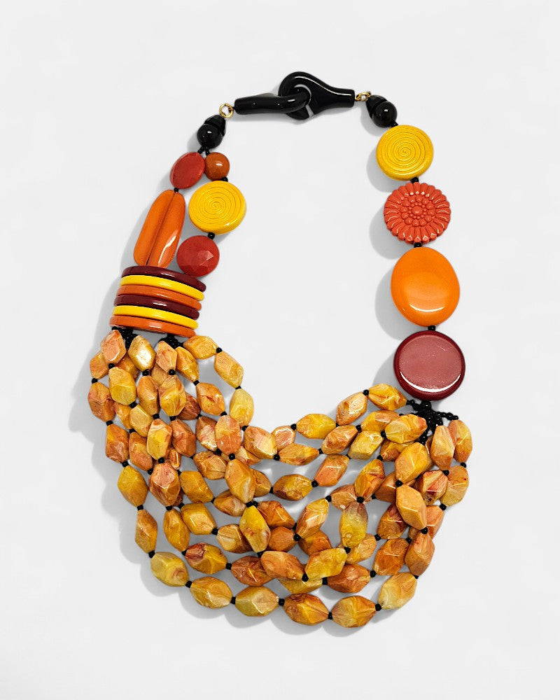 Collar artesanal Roxanne naranja