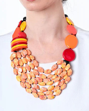 Collar artesanal Roxanne naranja