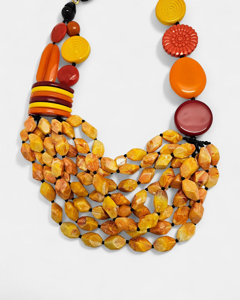 Collar artesanal Roxanne naranja