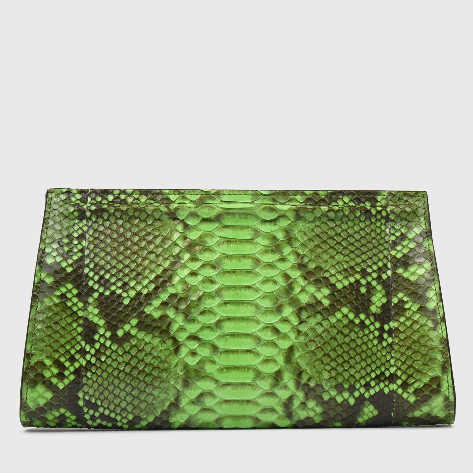 Cartera piel pitón verde