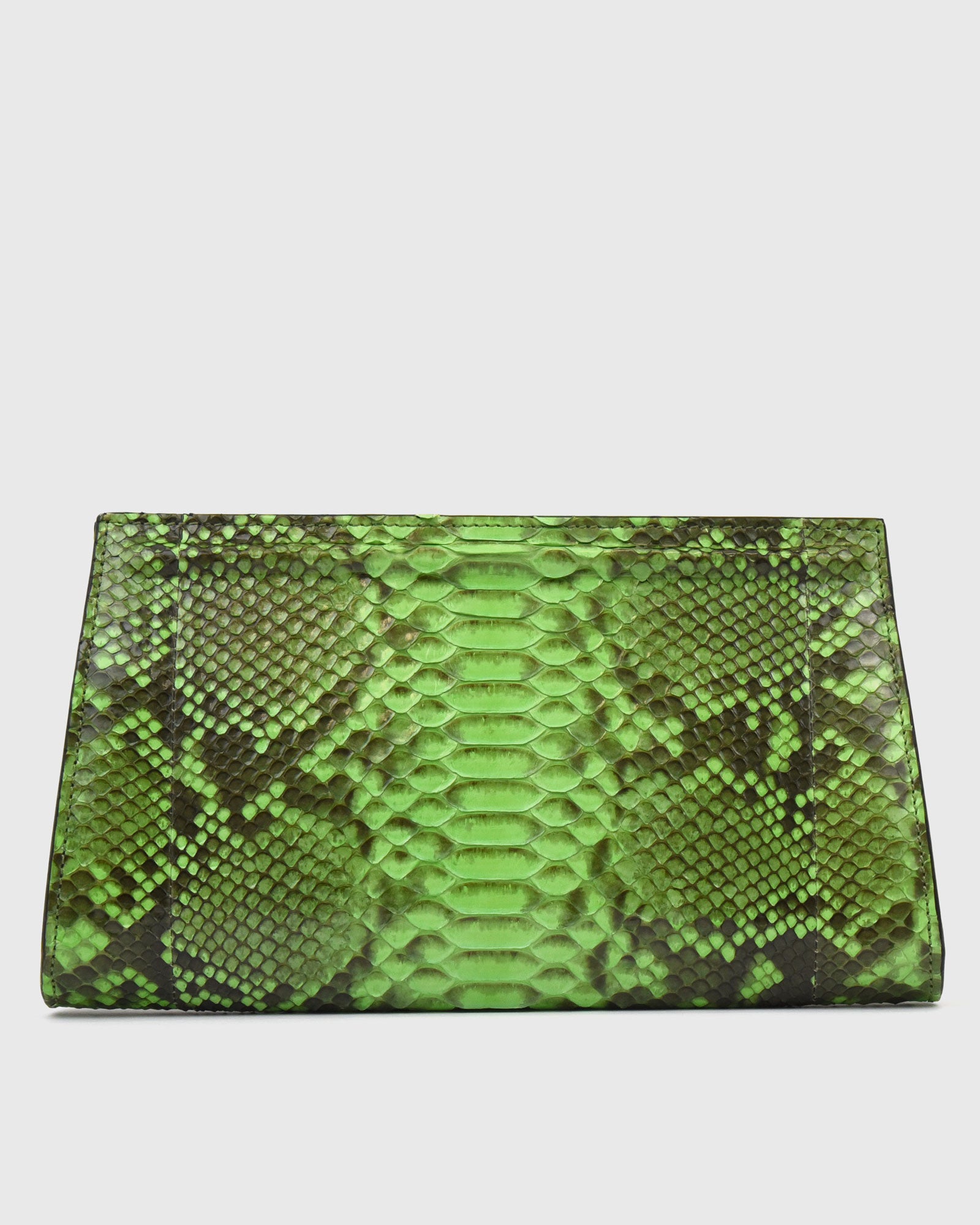 Cartera piel pitón verde