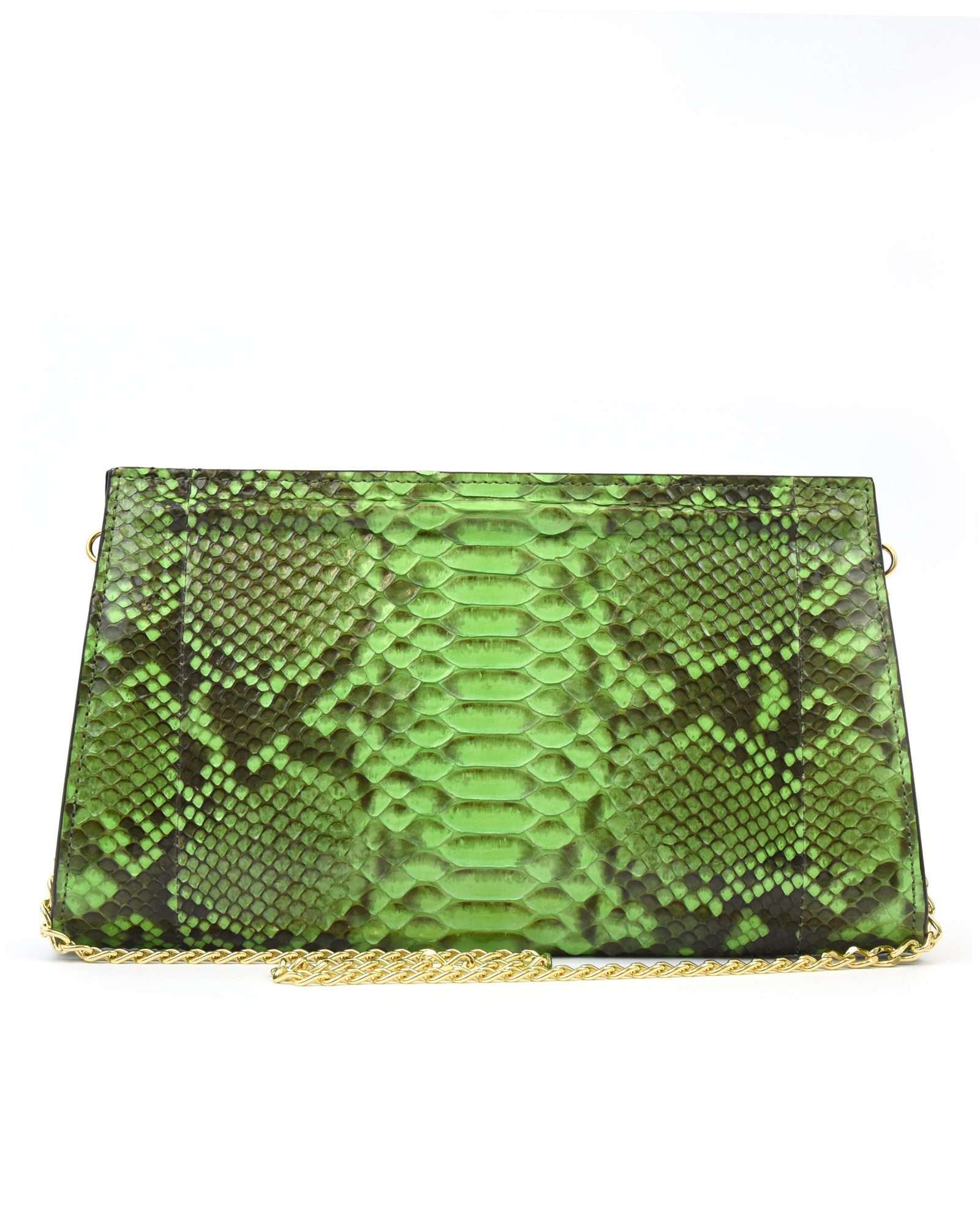 Cartera piel pitón verde