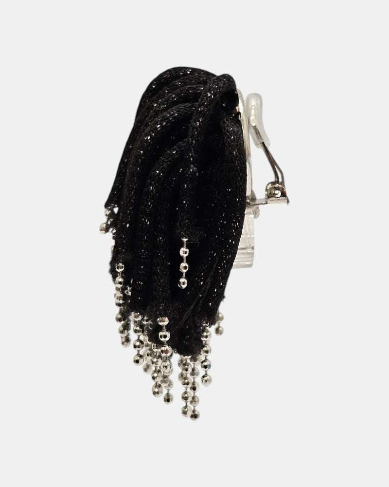 Pom-pom pendant, knit and metal