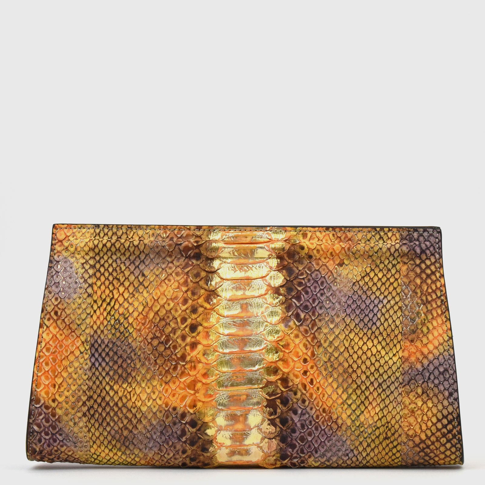 Cartera Gea piel pitón golden