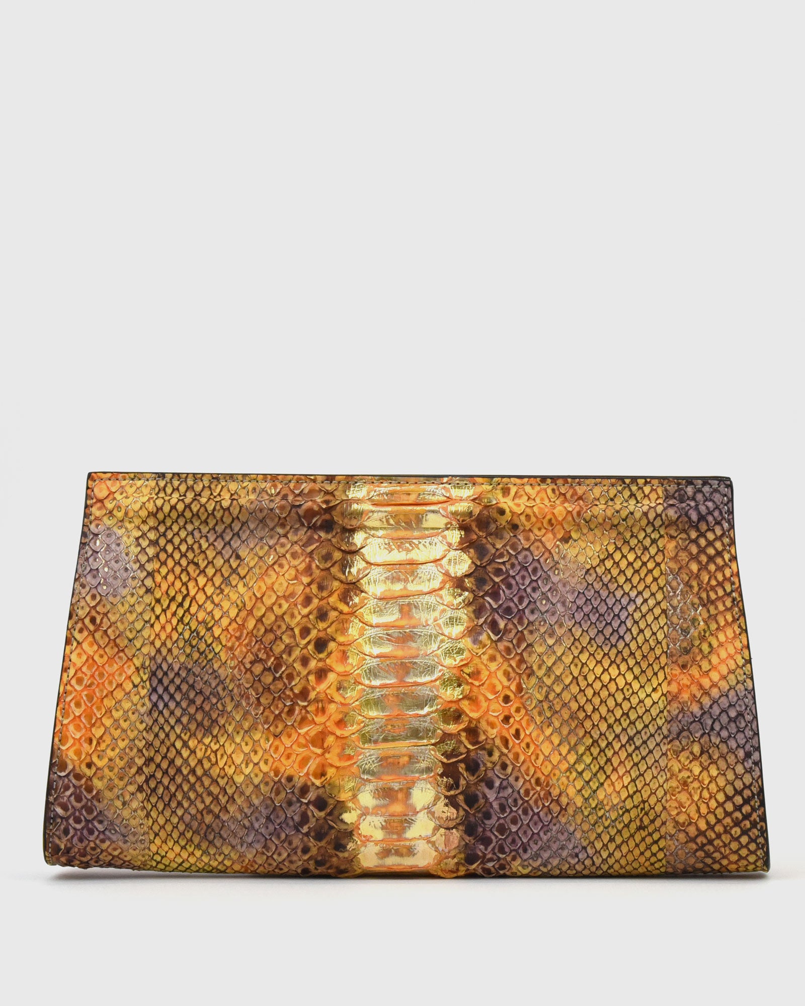 Cartera Gea piel pitón golden