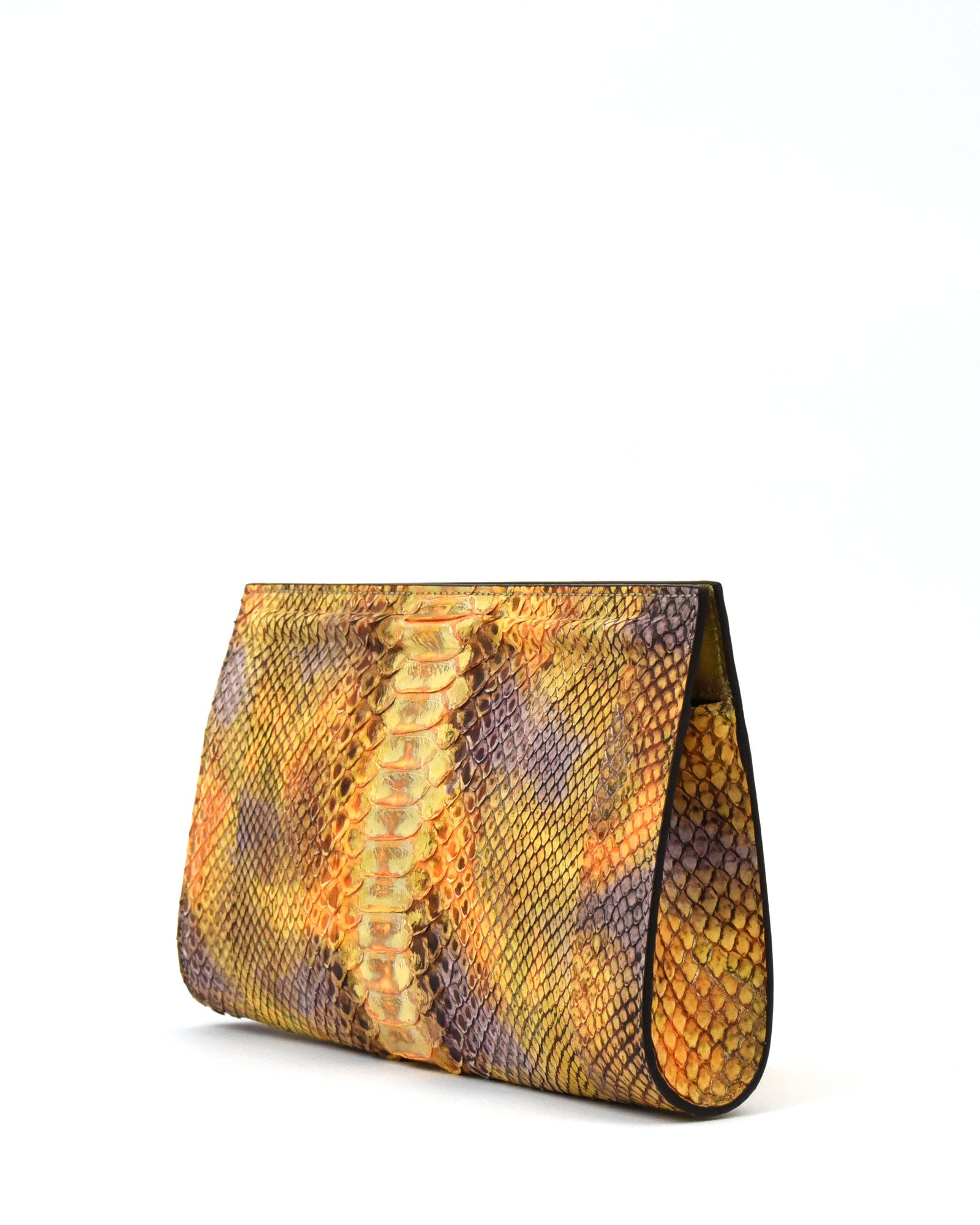 Cartera Gea piel pitón golden