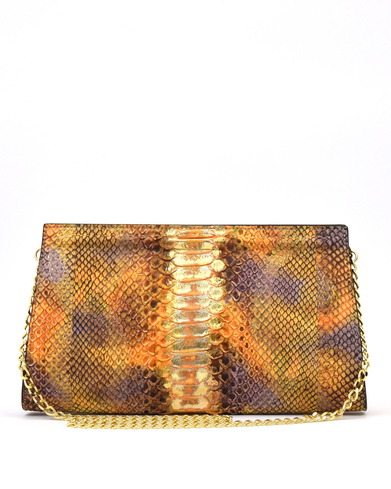 Cartera Gea piel pitón golden