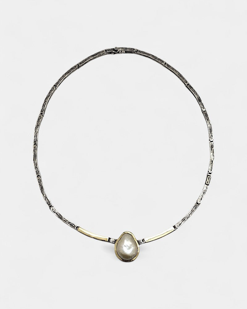 Gargantilla plata y perla