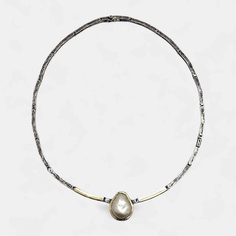 Gargantilla plata y perla