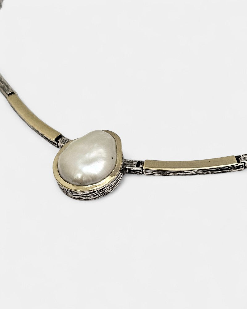 Gargantilla plata y perla