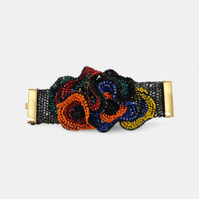 Brazalete Ondas en crochet multicolor