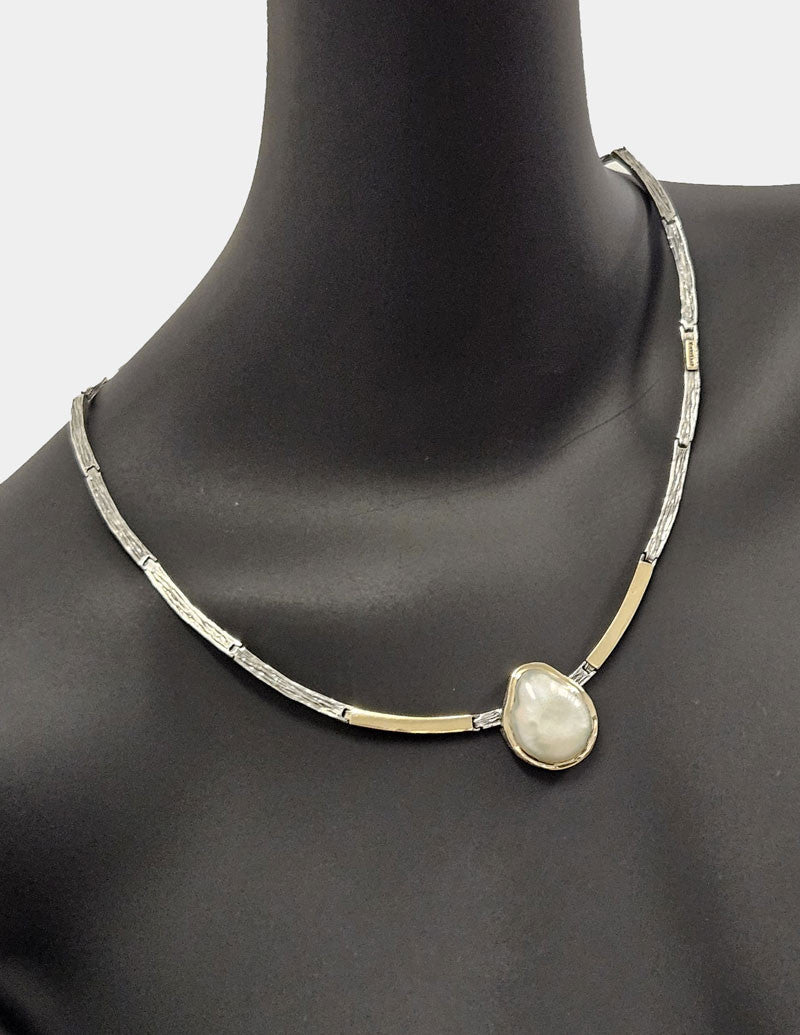 Gargantilla plata y perla