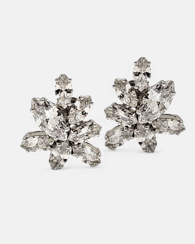 Pendientes Algae en plata y zirconita