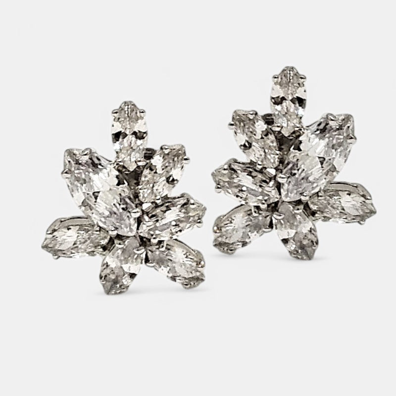 Pendientes Algae en plata y zirconita