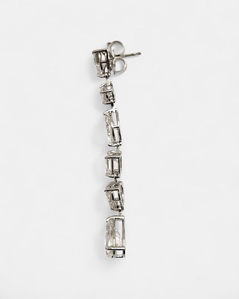 Pendiente plata cascada y zirconita blanca