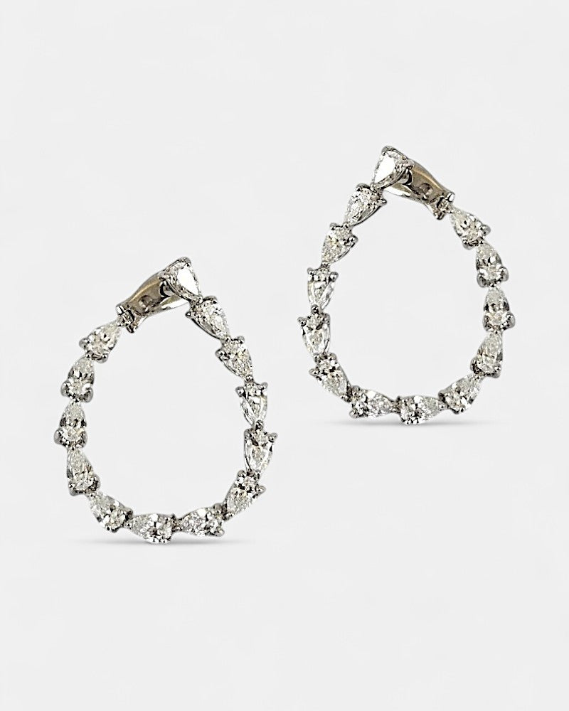 Pendientes plata y zirconita oval