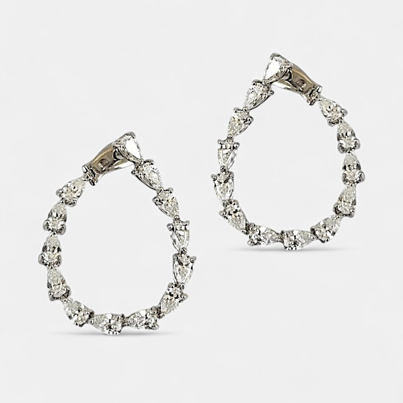 Pendientes plata y zirconita oval