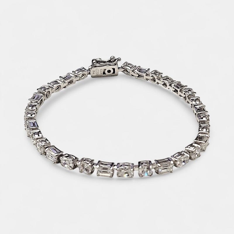 Pulsera plata y zirconita
