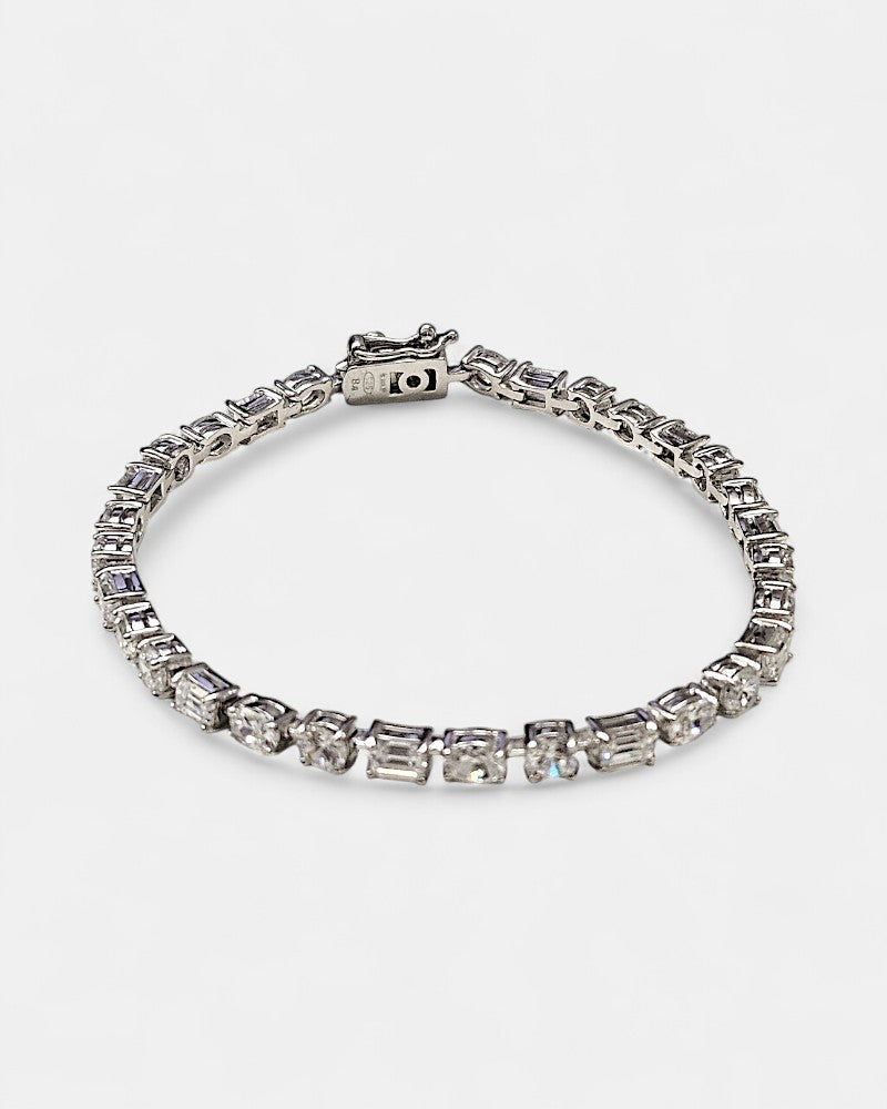Pulsera plata y zirconita