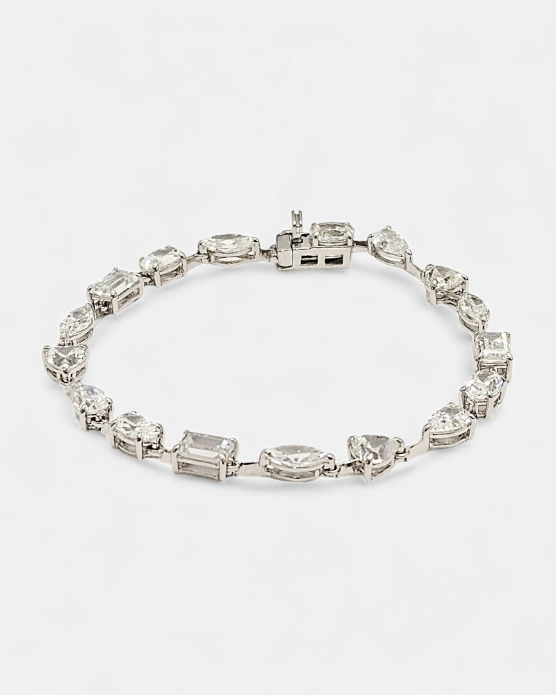 Pulsera plata y zirconita