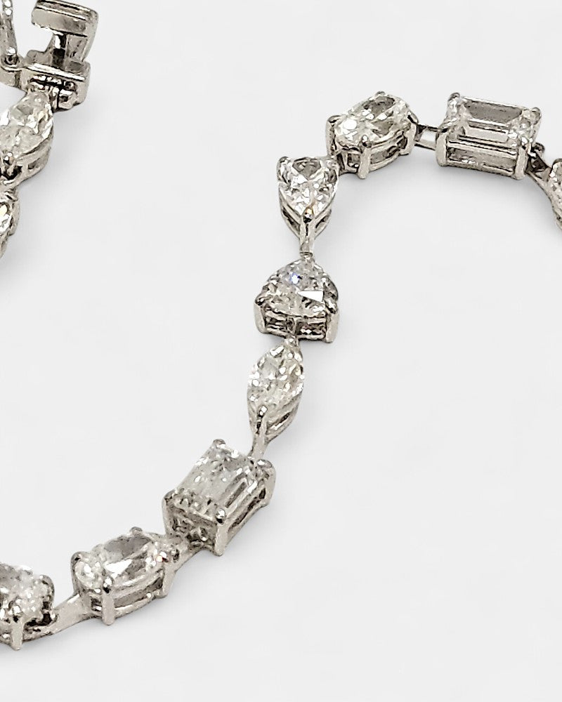 Pulsera plata y zirconita