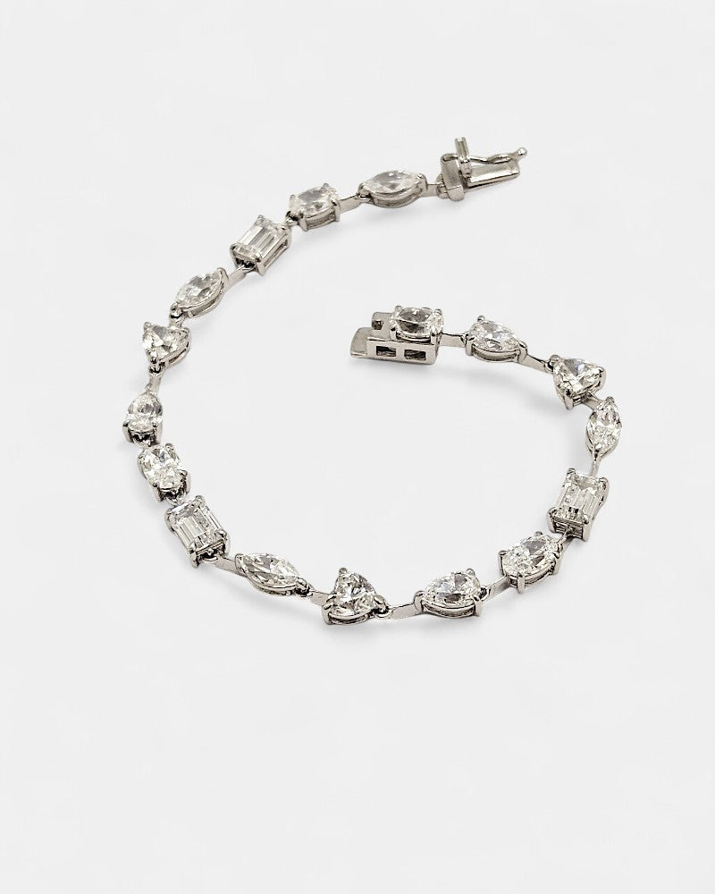 Pulsera plata y zirconita