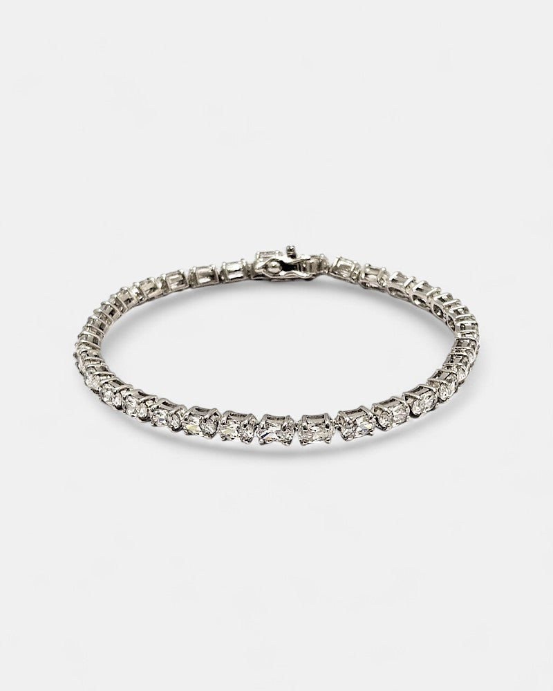 Pulsera plata y zirconita