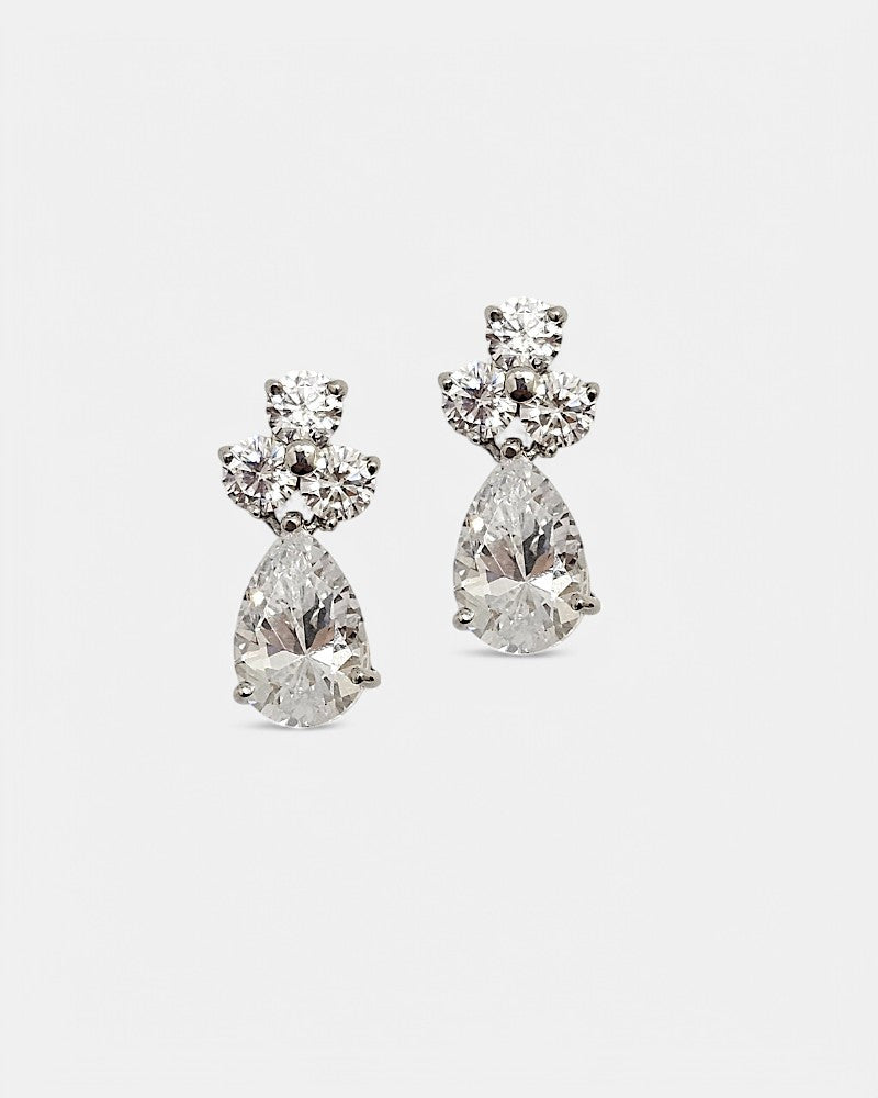 Pendiente plata y circonita