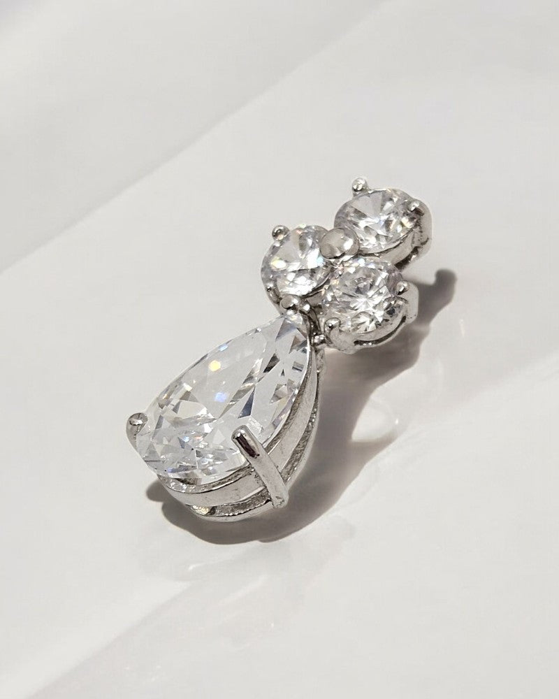 Pendiente plata y circonita