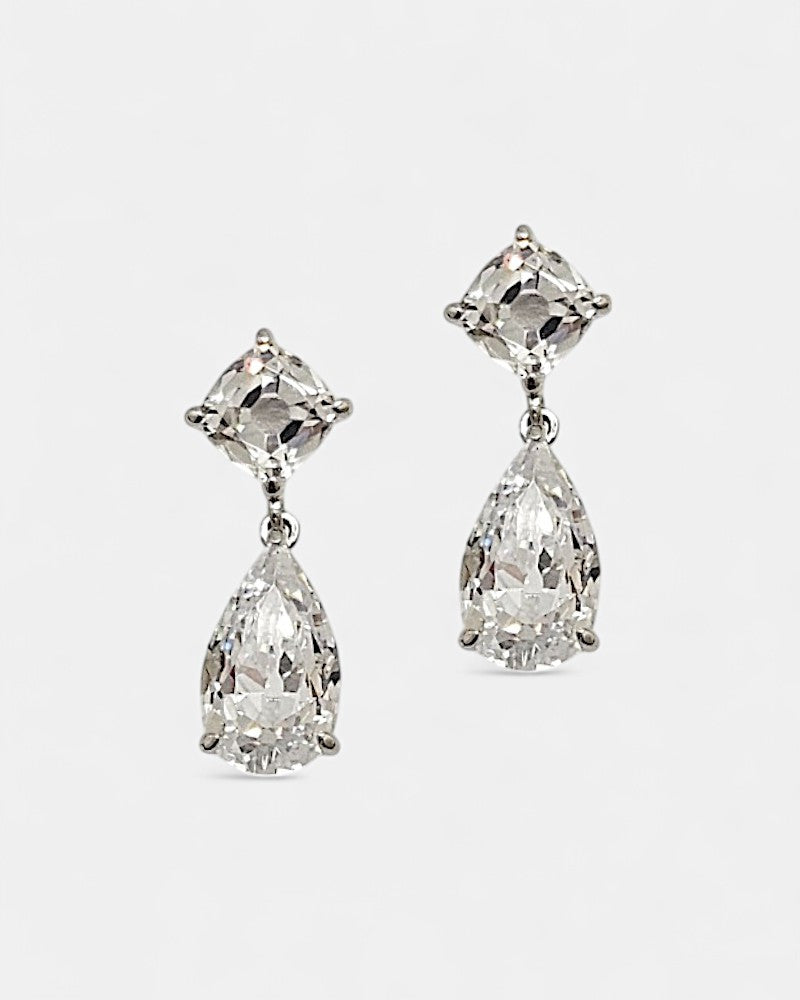 Pendiente plata y circonita