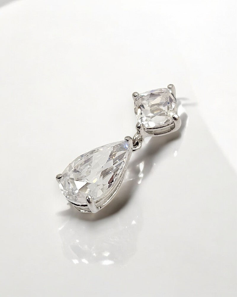 Pendiente plata y circonita