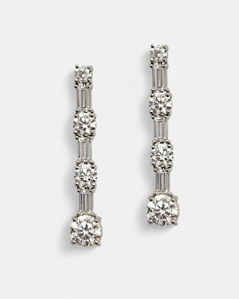 Pendiente plata y circonita