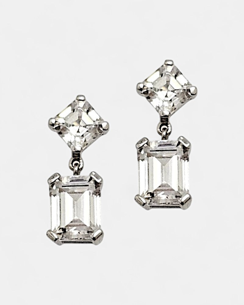 Pendiente plata y circonita