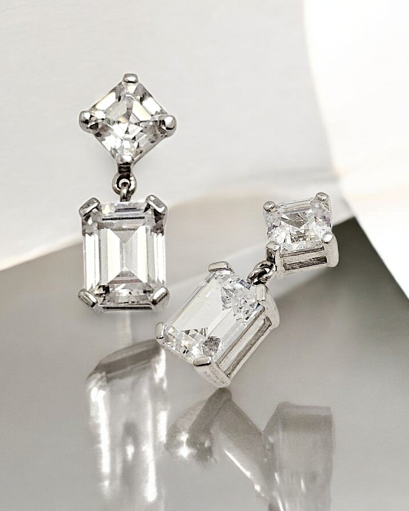 Pendiente plata y circonita