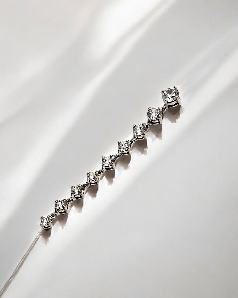 Pendiente plata y circonita