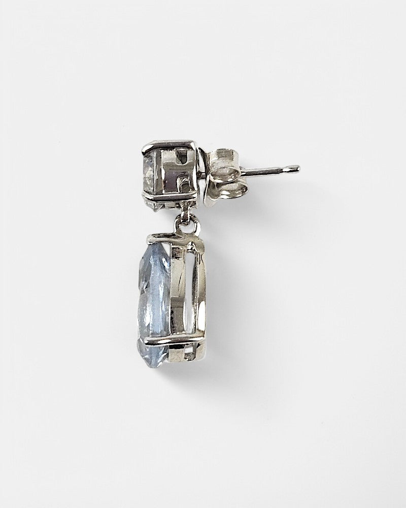 Pendientes plata y circonita aguamarina