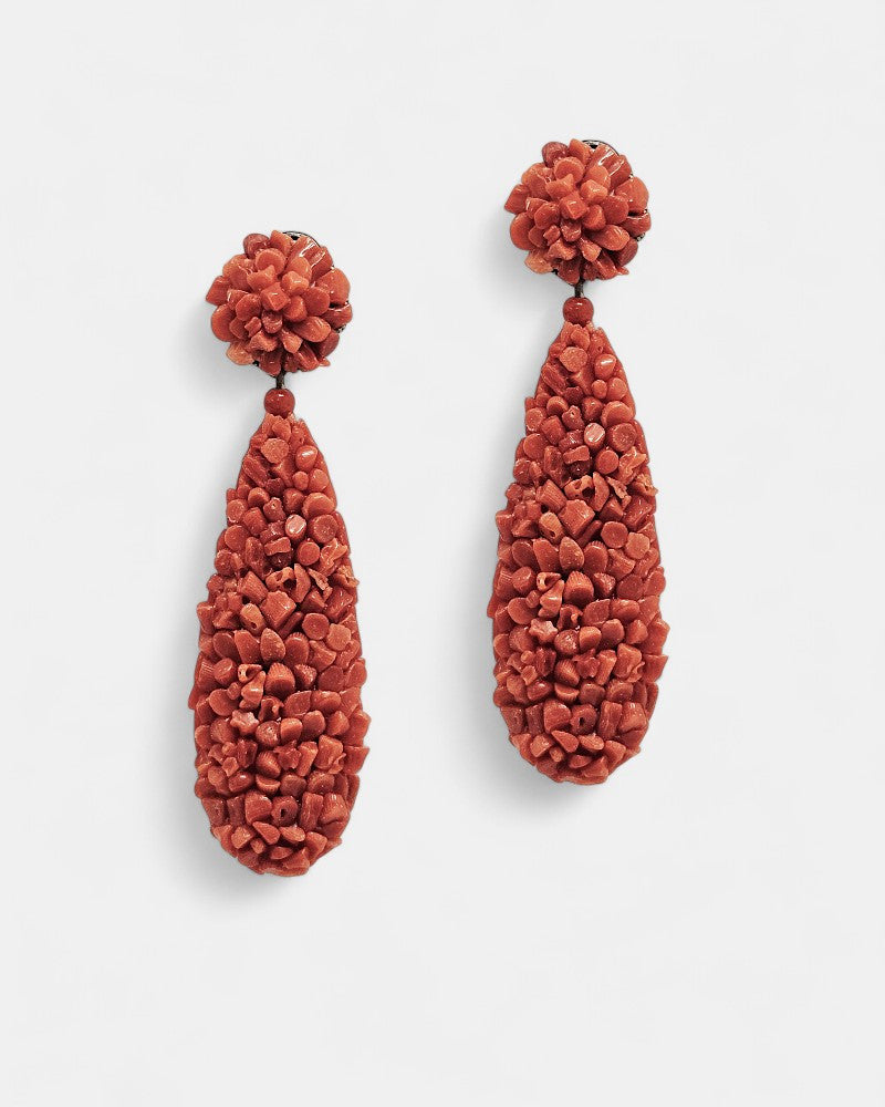 Pendientes coral de lágrima
