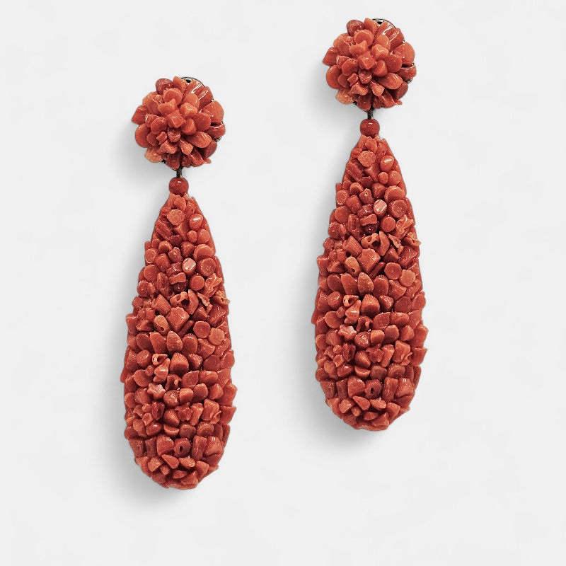 Pendientes coral de lágrima
