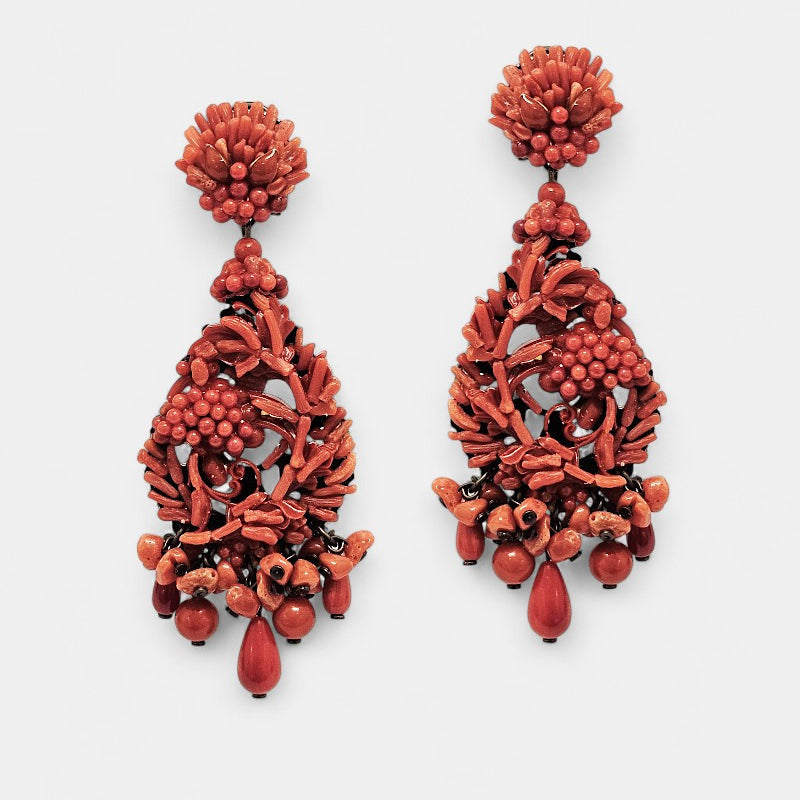 Pendientes coral largos Caliza