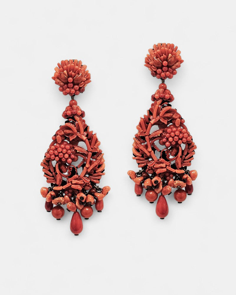 Pendientes coral largos Caliza