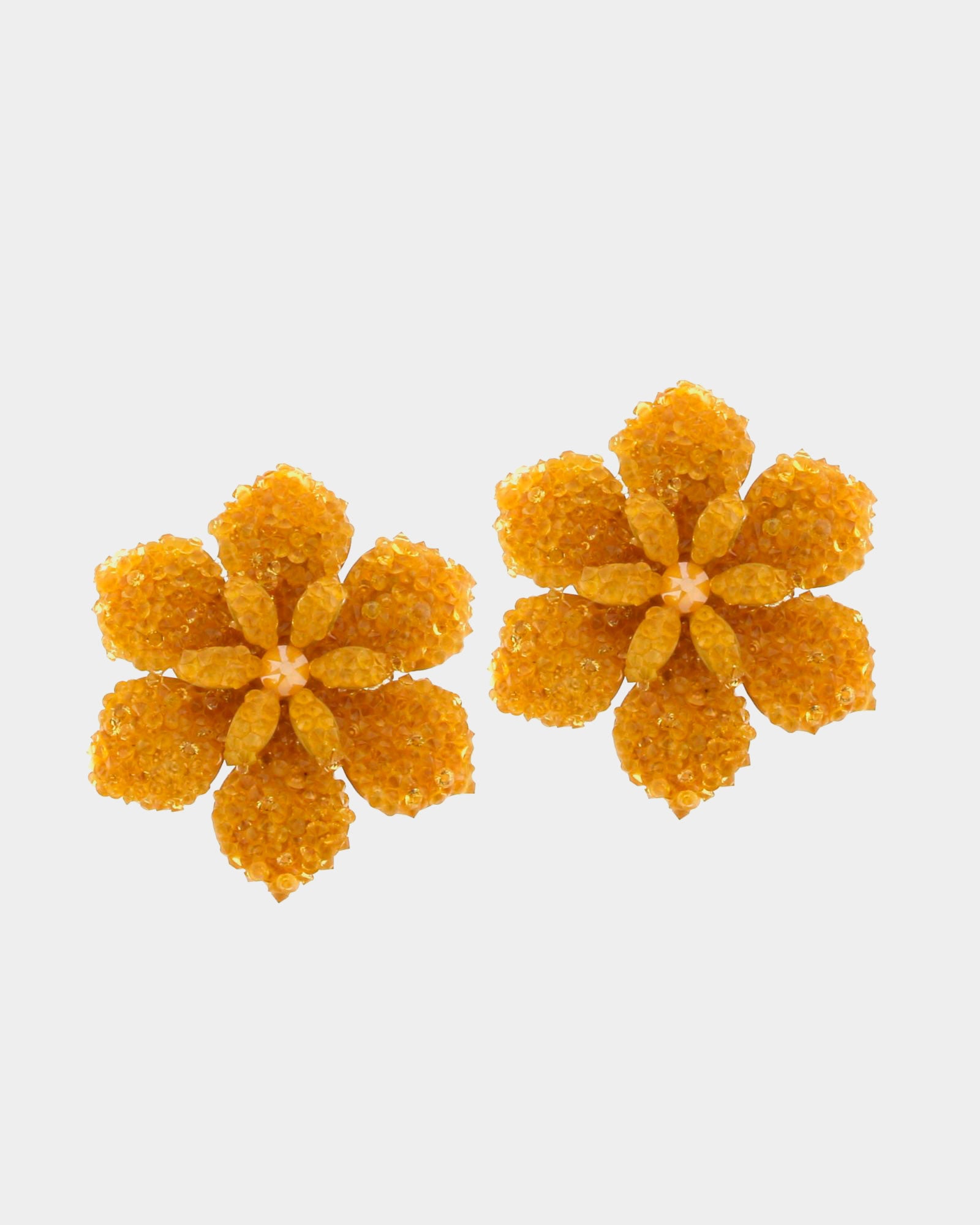 Yellow Swarovski flower earrings 