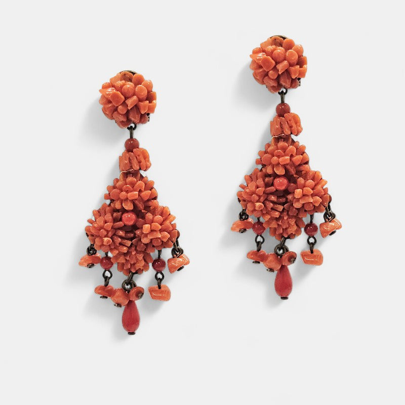 Pendientes coral largos Bruma